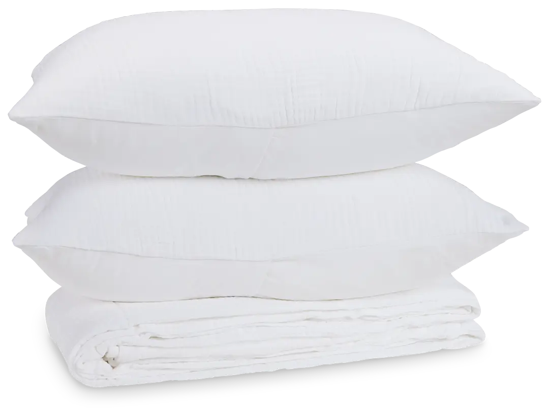 Cardaff White 3-piece Duvet Set Cardaff White 3-piece Duvet Set