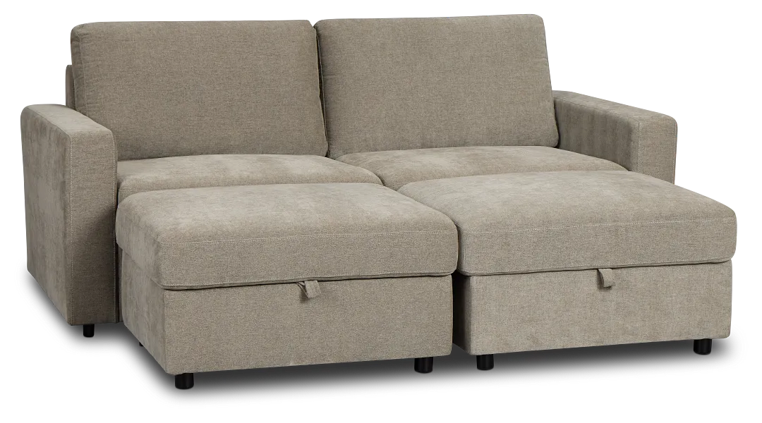 Addie Gray Fabric 4-piece Pit Storage Sectional