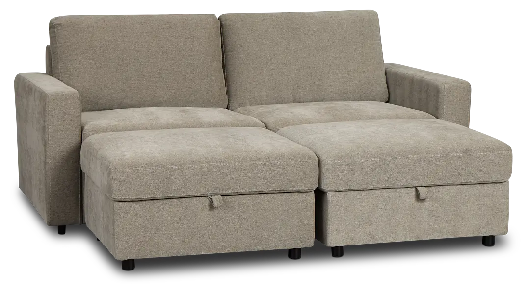 Addie Gray Fabric 4-piece Pit Storage Sectional Addie Gray Fabric 4-piece Pit Storage Sectional