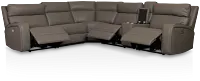 Rhett Gray Micro Small Triple Power Reclining Two-arm Sectional