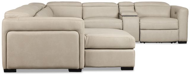 Melody Light Gray Storage Medium Left Power Reclining Chaise Sleeper Sect