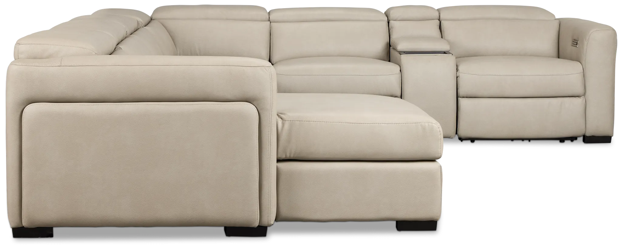 Melody Light Gray Storage Medium Left Power Reclining Chaise Sleeper Sect