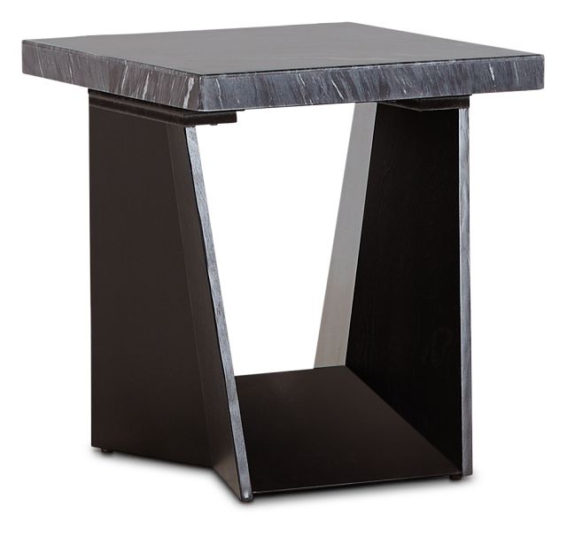 Auburn Dark Gray Marble Square End Table