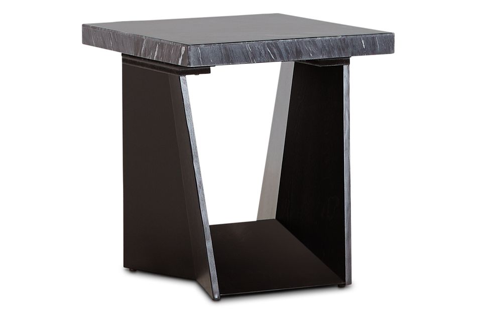 Auburn Dark Gray Marble Square End Table
