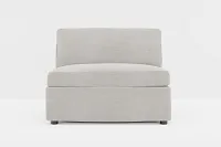 Destin Maguire Pewter Fabric Armless Chair