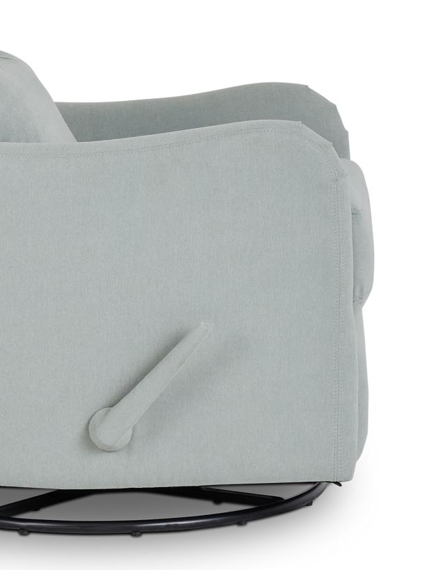 Georgia Light Blue Fabric Swivel Glider Recliner