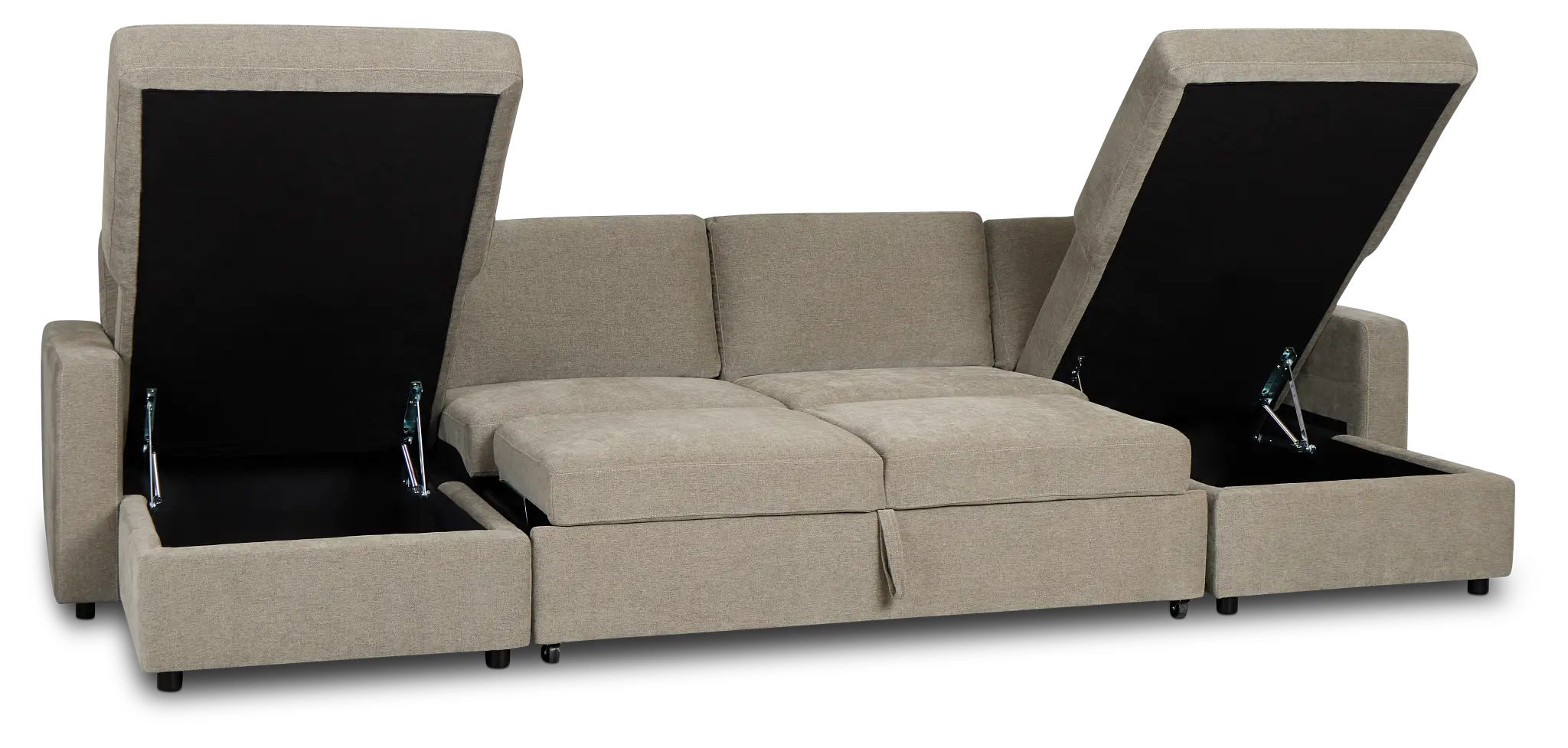 Addie Gray Fabric Double Chaise Sleeper Storage Sectional Addie Gray Fabric Double Chaise Sleeper Storage Sectional