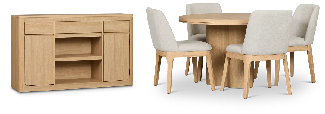 Emory Light Tone Round Dining Room