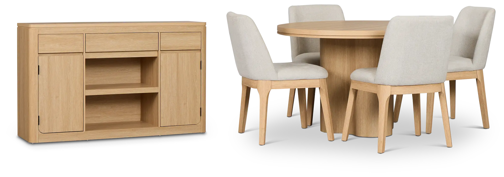 Emory Light Tone Round Dining Room Emory Light Tone Round Dining Room