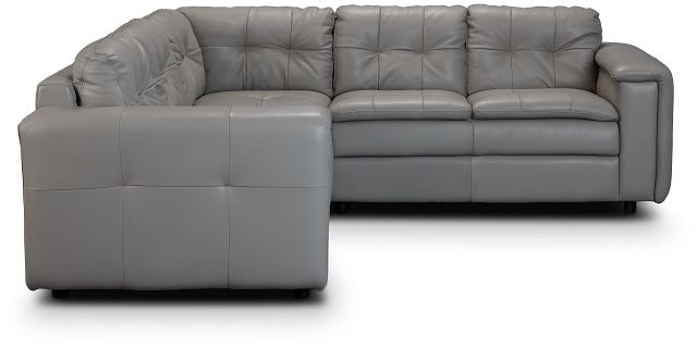 Rowan Gray Leather Small Two-arm Sectional
