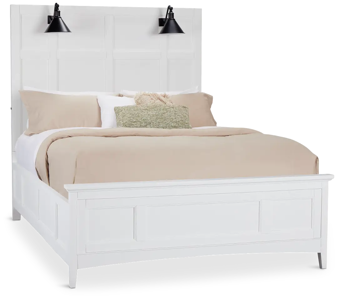 Heron Cove White Panel Bed With Lights Heron Cove White Panel Bed With Lights