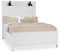 Heron Cove White Panel Bed With Lights