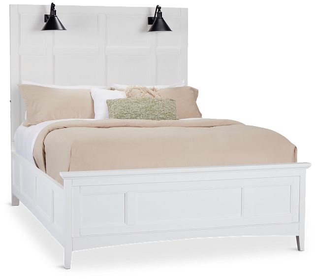 Heron Cove White Panel Bed With Lights