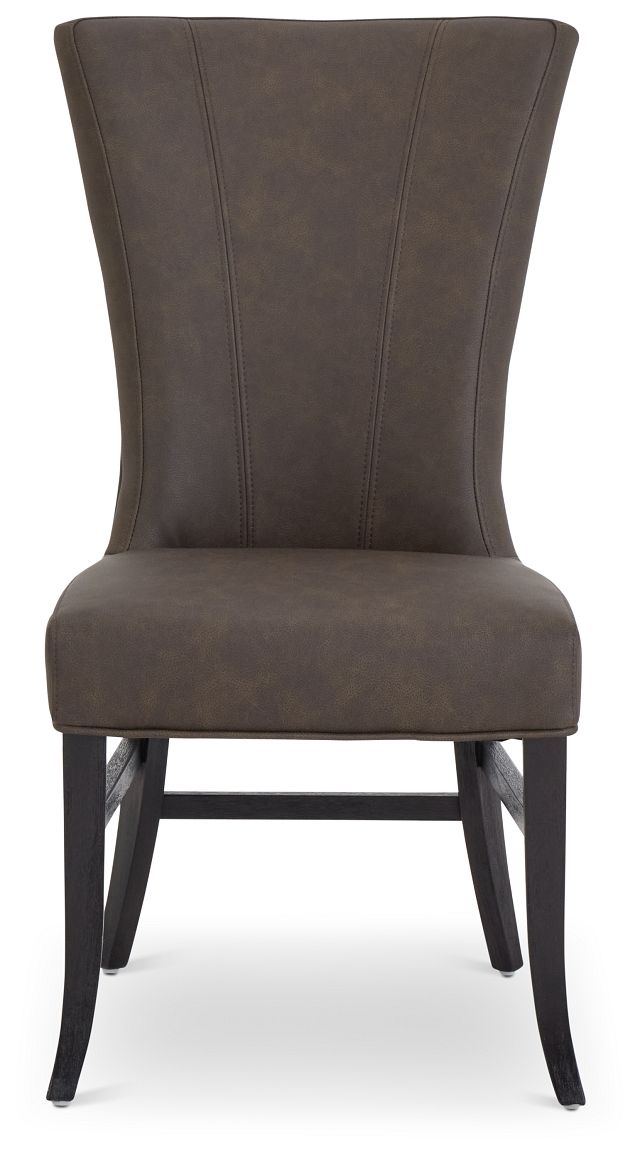 Lori Dark Brown Micro Side Chair (4)