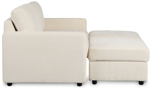 Addie Beige Fabric 4-piece Pit Storage Sectional