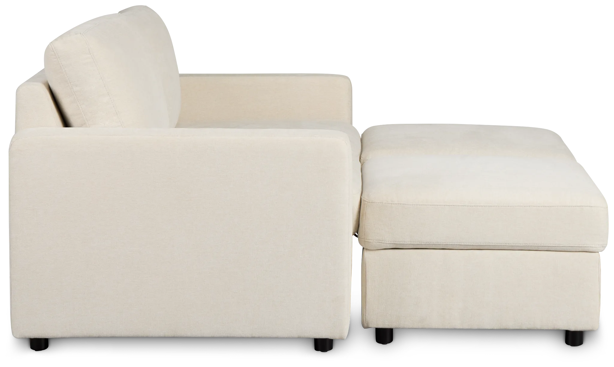 Addie Beige Fabric 4-piece Pit Storage Sectional