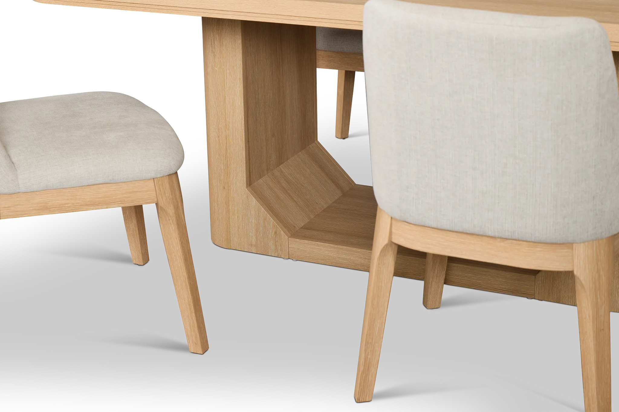 Emory Light Tone Rectangular Table & 4 Upholstered Chairs