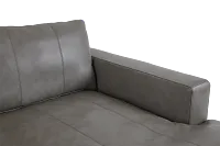 Dawkins Gray Leather Right Chaise