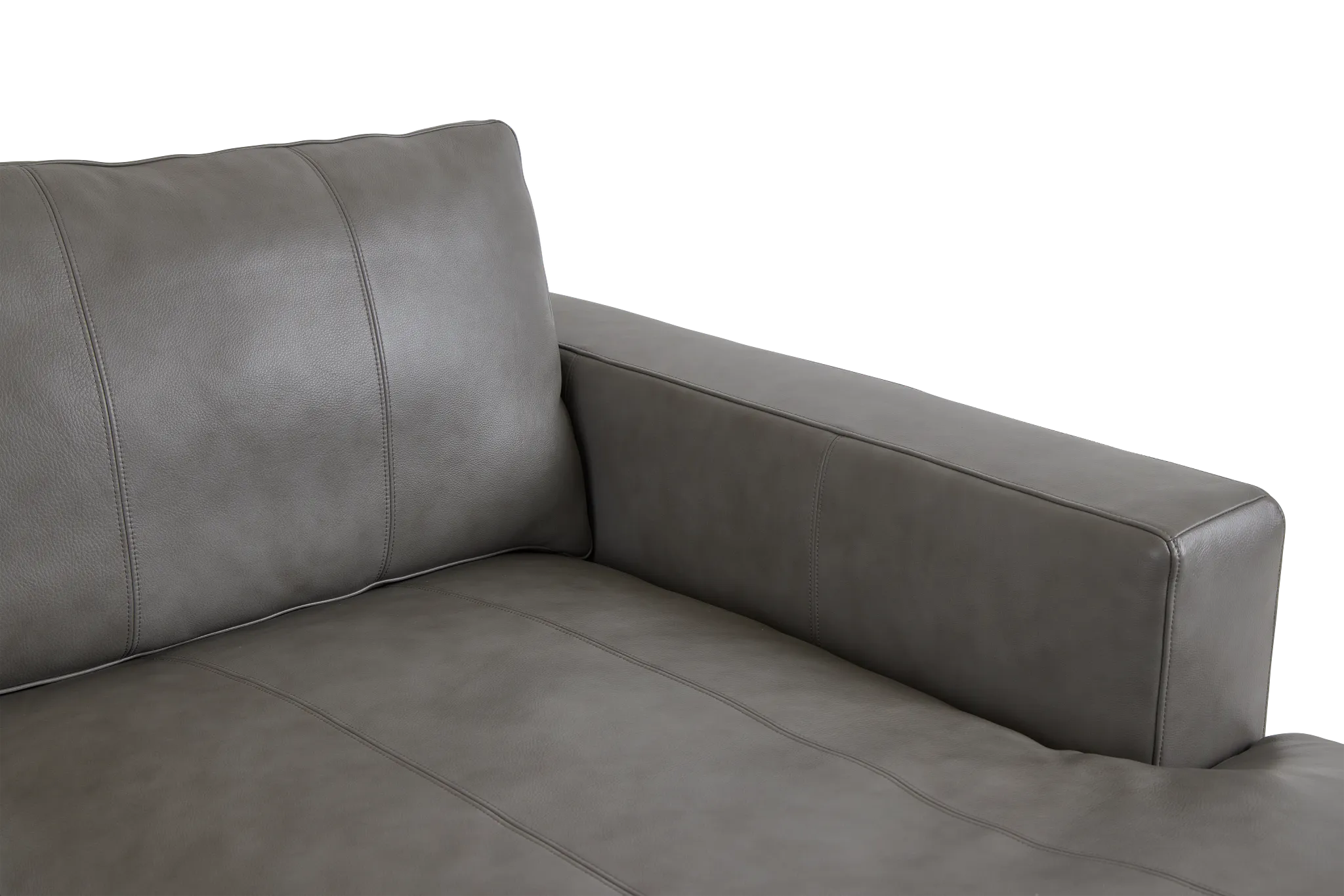 Dawkins Gray Leather Right Chaise