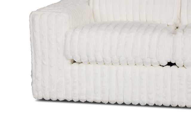 Teddy White Fabric Loveseat
