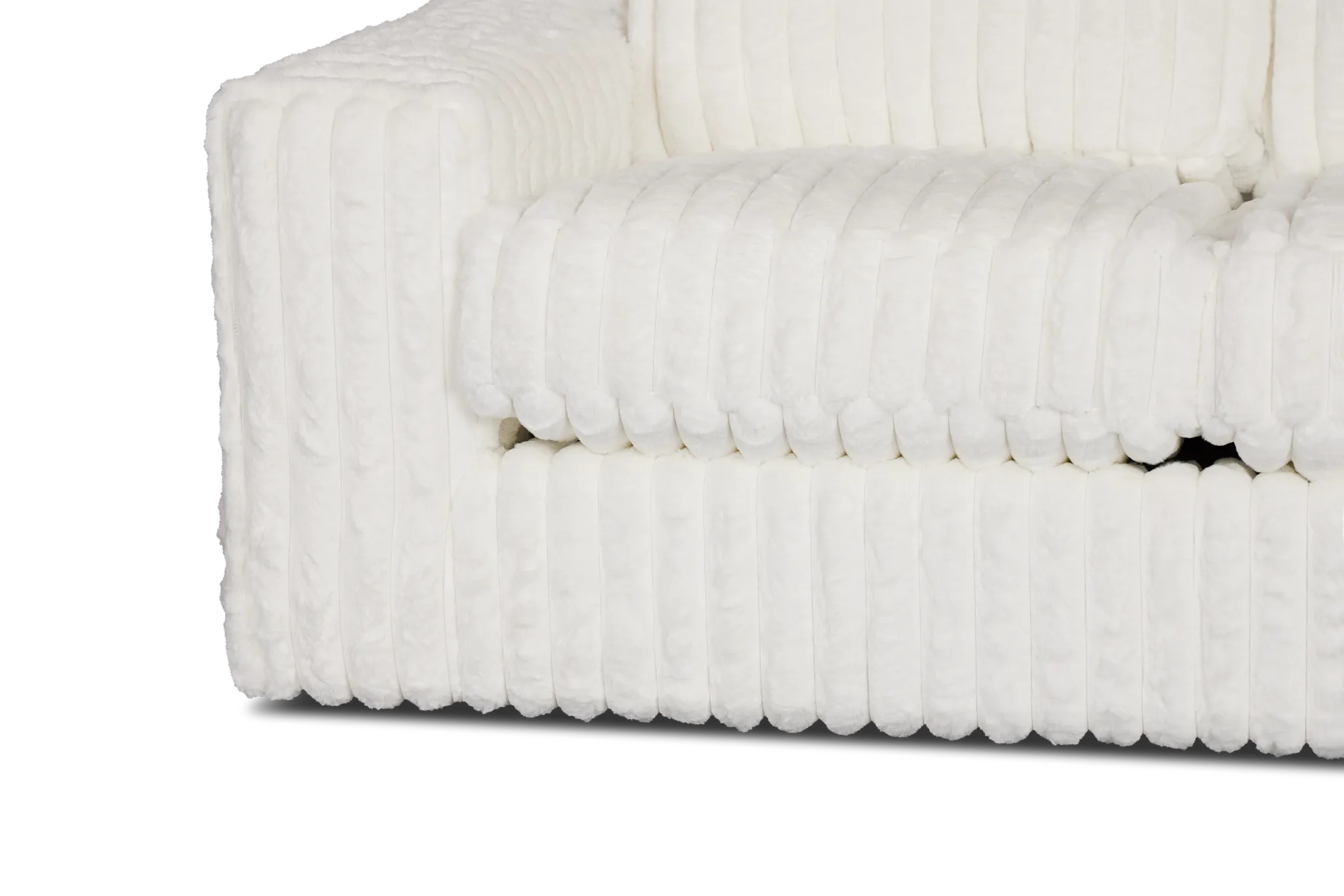 Teddy White Fabric Loveseat