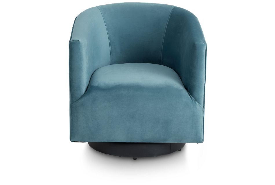 Charlotte Light Blue Velvet Swivel Accent Chair, (3)