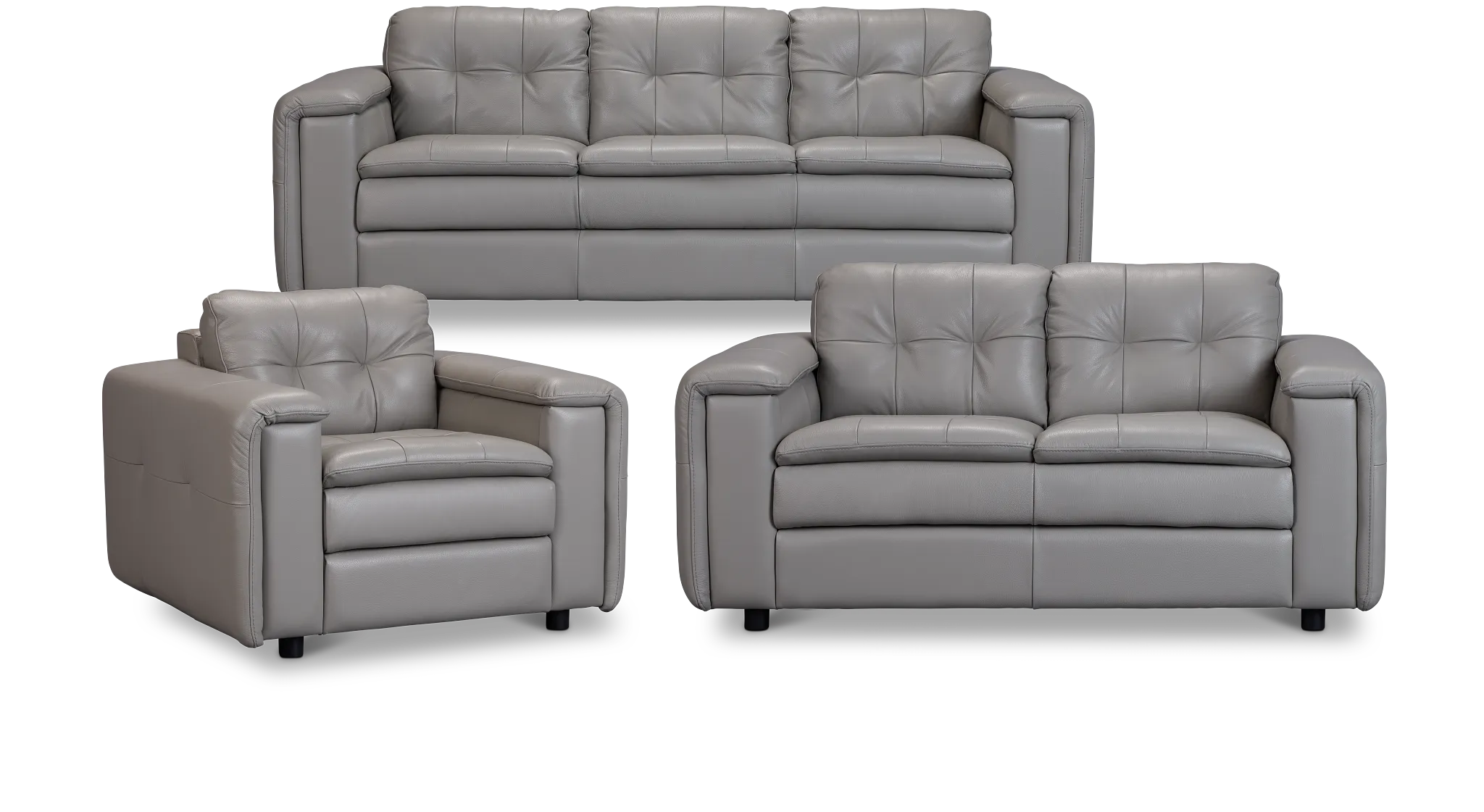 Rowan Gray Leather Living Room