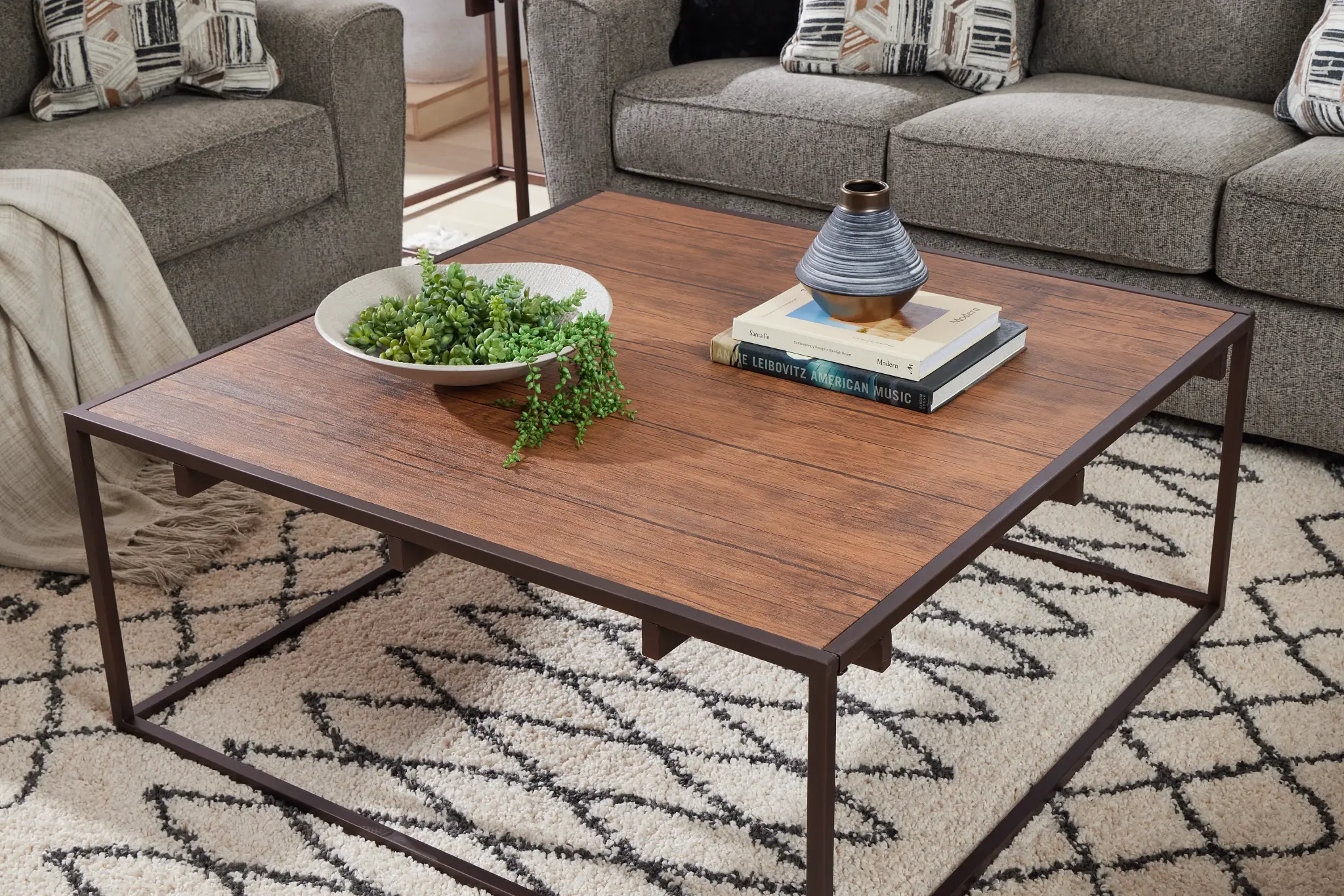 Reggie Dark Tone Square Coffee Table Reggie Dark Tone Square Coffee Table