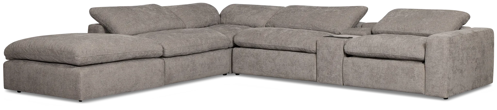 Drift Dark Gray Fabric Large Dual Power Left Bumper Sectional