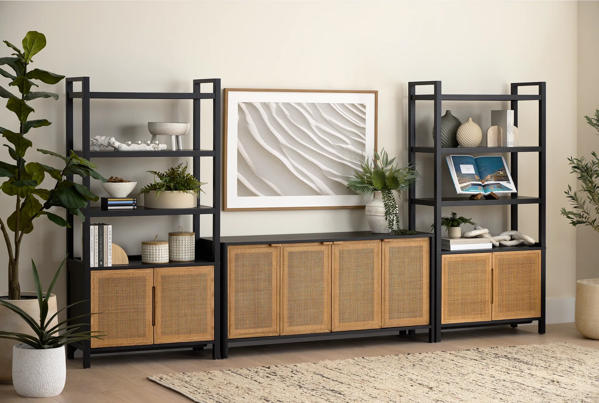 Pacific Black Woven Bookcase
