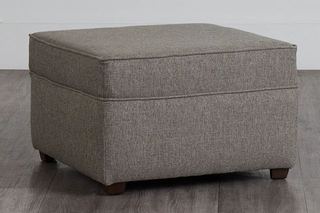 Asheville Brown Fabric Ottoman