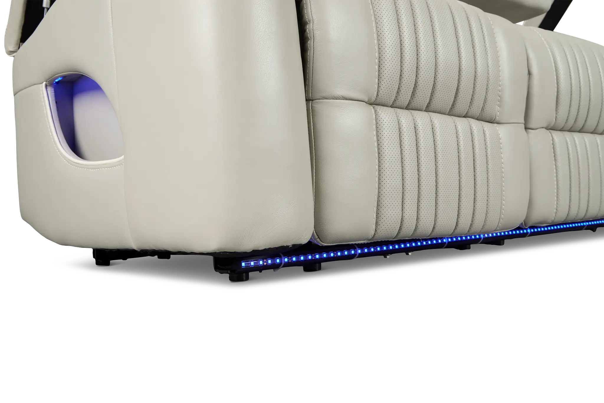 Nova Light Gray Lthr/vinyl Power Reclining Sofa W/ Massage Nova Light Gray Lthr/vinyl Power Reclining Sofa W/ Massage