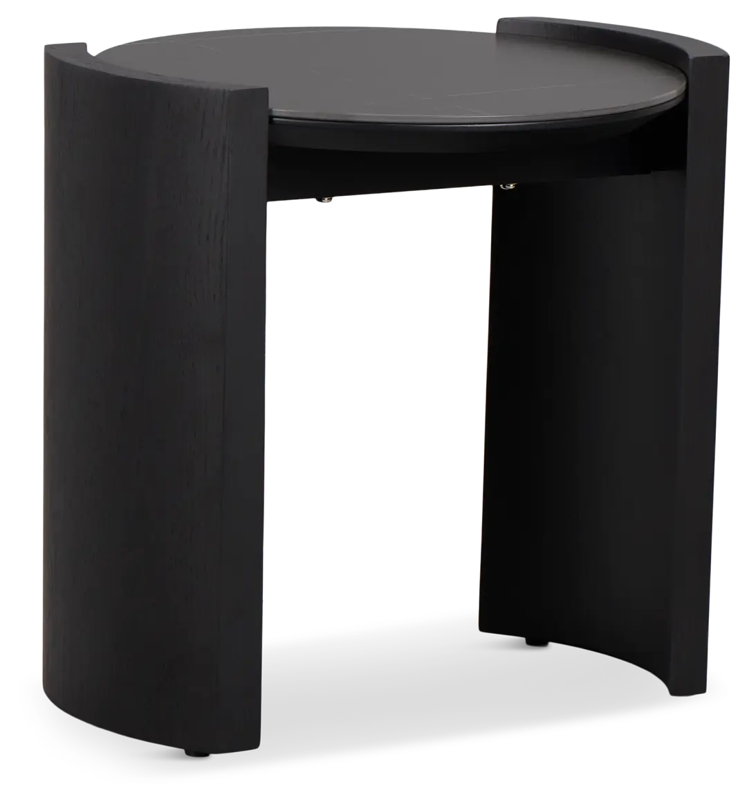 Nomad Black Ceramic Round End Table Nomad Black Ceramic Round End Table