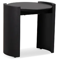 Nomad Black Ceramic Round End Table
