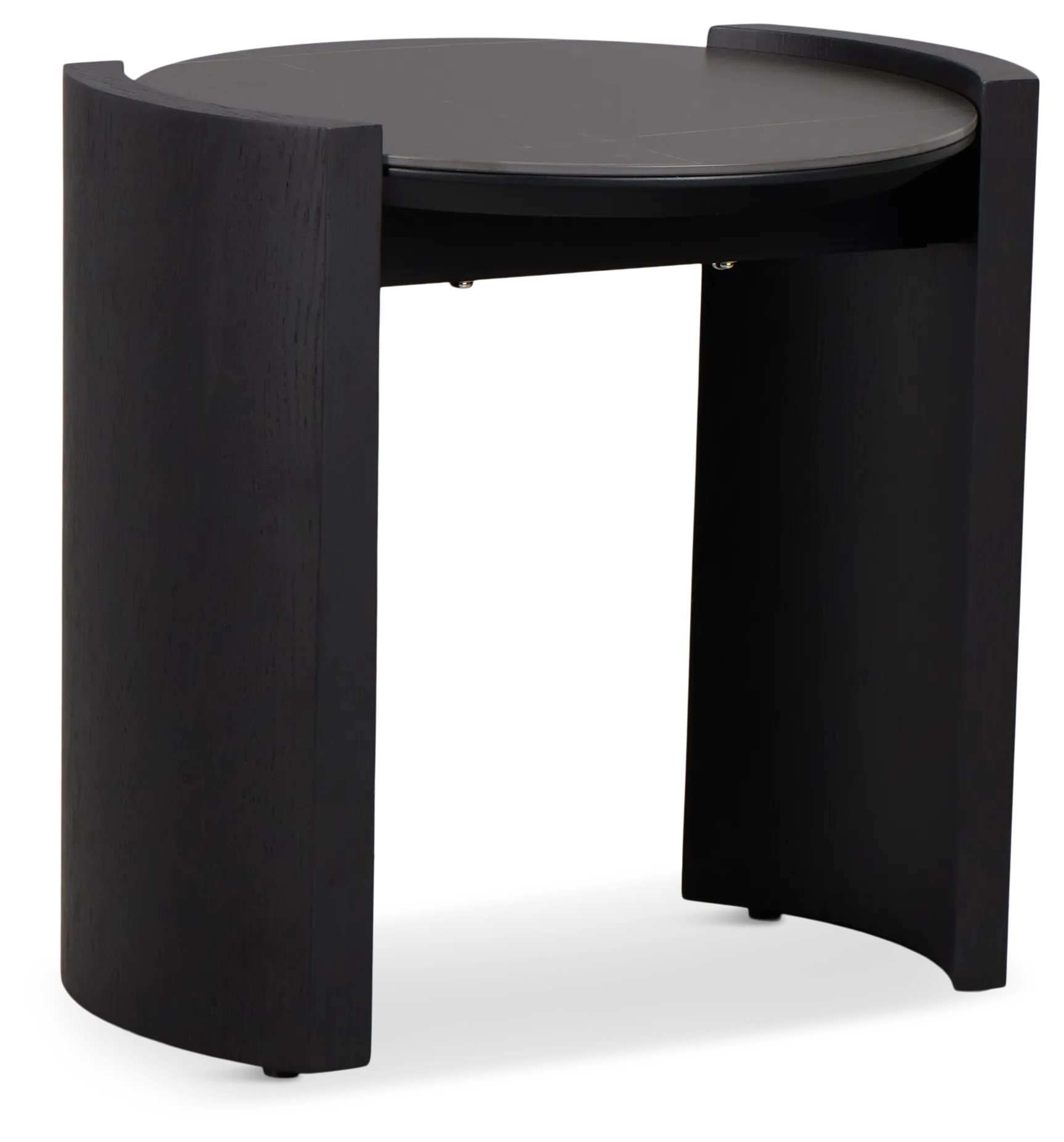 Nomad Black Ceramic Round End Table