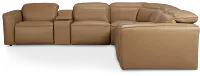 Ryland Brown Lthr/vinyl Large Triple Power Reclining Two-arm Sectional