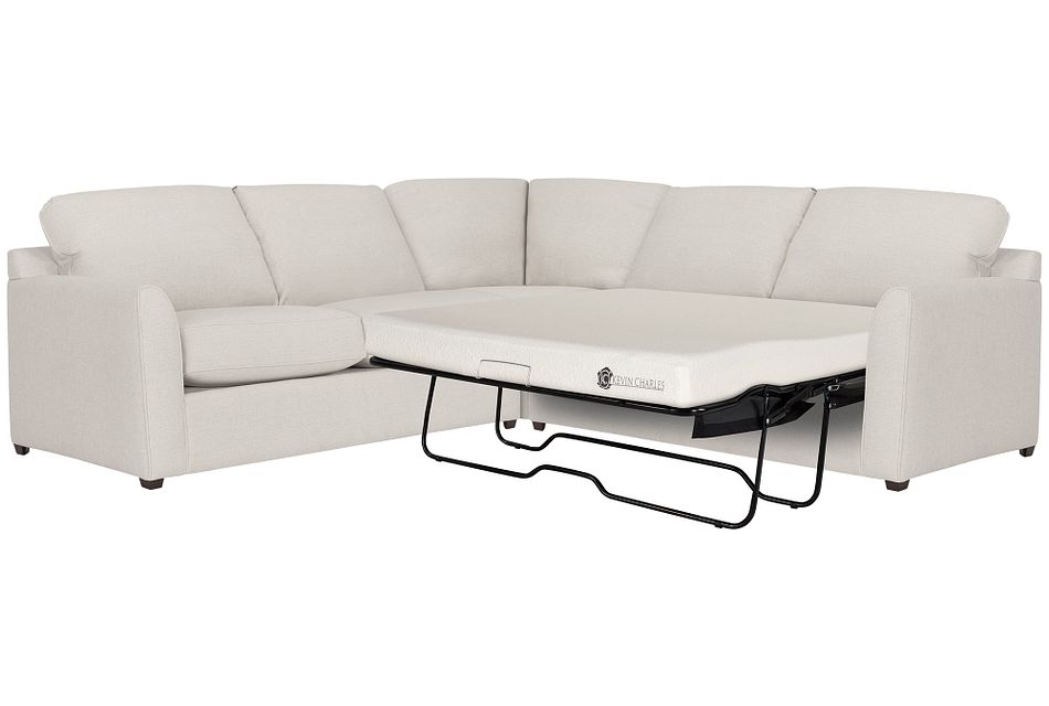 Asheville Light Taupe Fabric Twoarm Right Memory Foam Sleeper Sectional