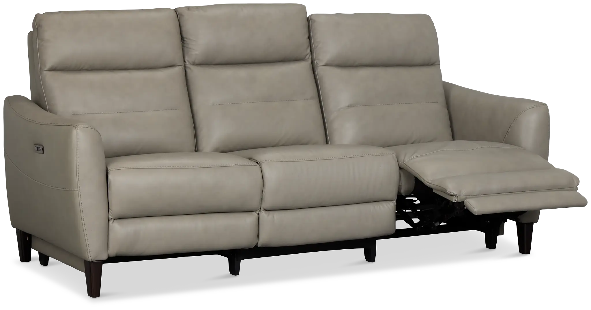 Keaton Gray Lthr/vinyl Power Reclining Sofa W/ Power Headrest Keaton Gray Lthr/vinyl Power Reclining Sofa W/ Power Headrest