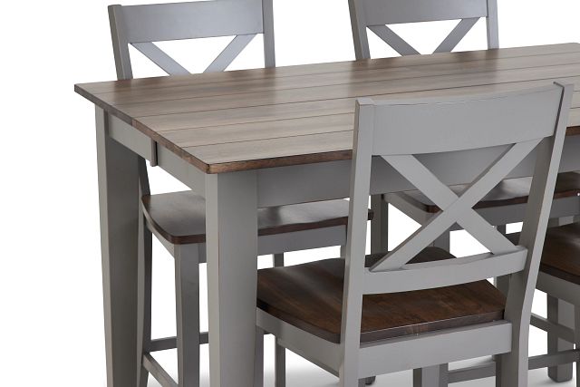 Sumter Gray High Table & 4 Barstools (6)