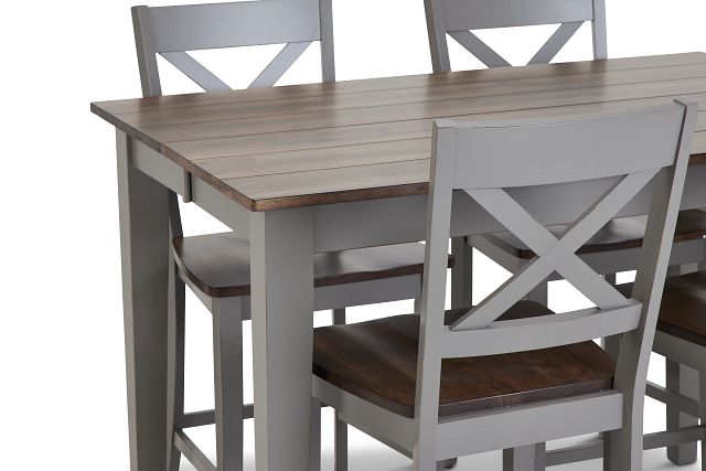 Sumter Gray High Table & 4 Barstools