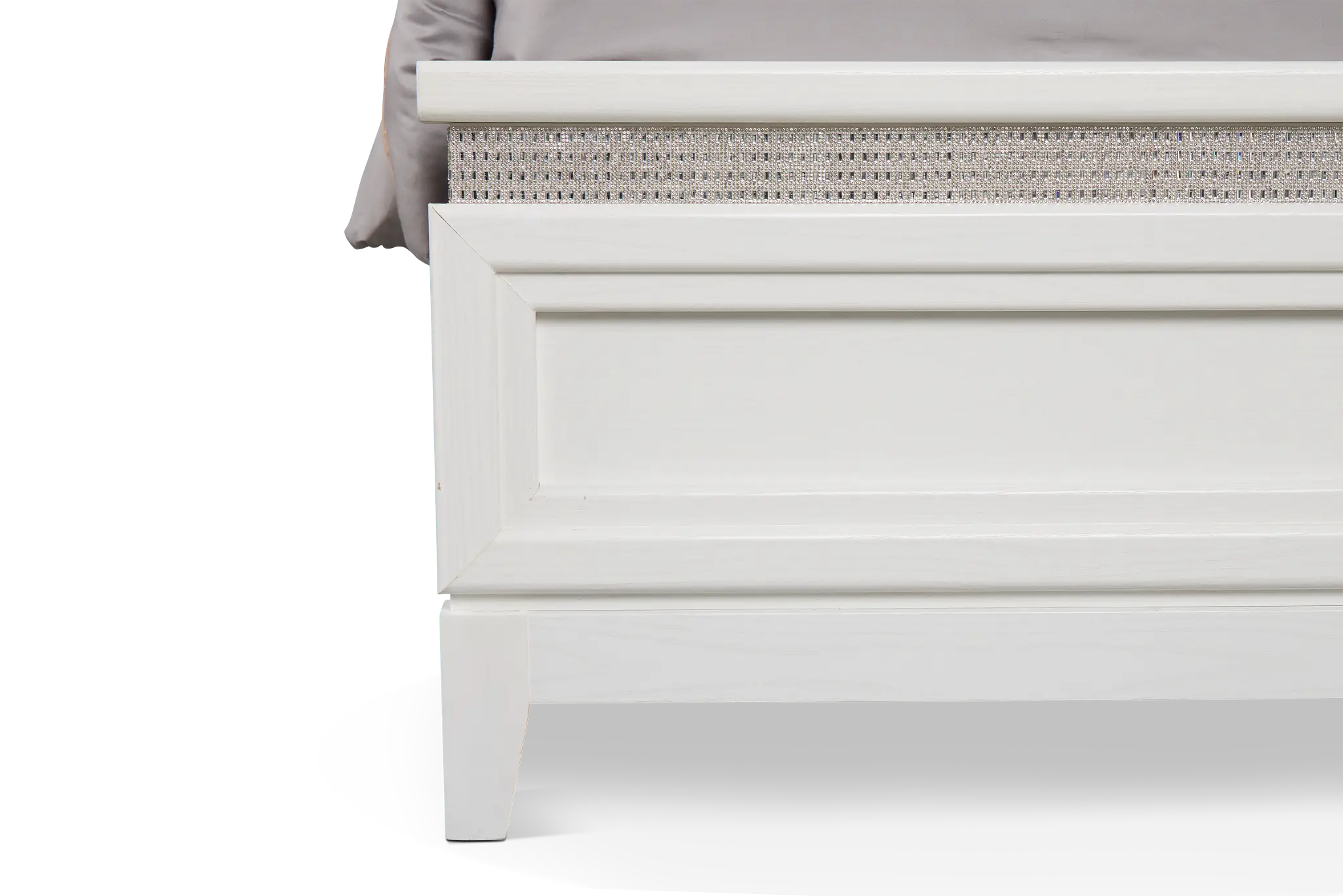 Alessandria White Uph Panel Bed With Lights Alessandria White Uph Panel Bed With Lights