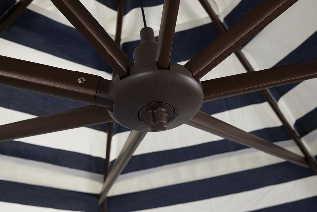 Abacos Dark Blue Stripe Cantilever Umbrella Set