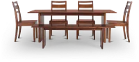 Bowery Dark Tone Rect Table, 4 Chairs & Bench