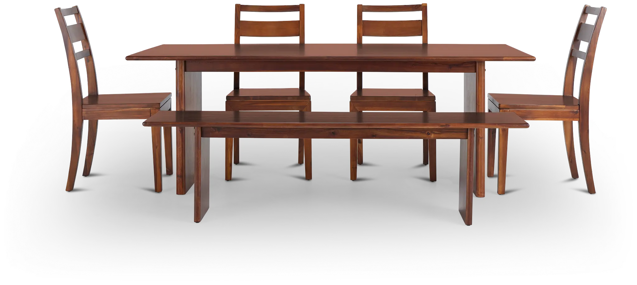 Bowery Dark Tone Rect Table, 4 Chairs & Bench Bowery Dark Tone Rect Table, 4 Chairs & Bench
