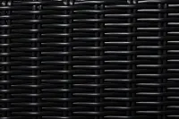 Montecito Black Large Ottoman With Light Beige Cushions