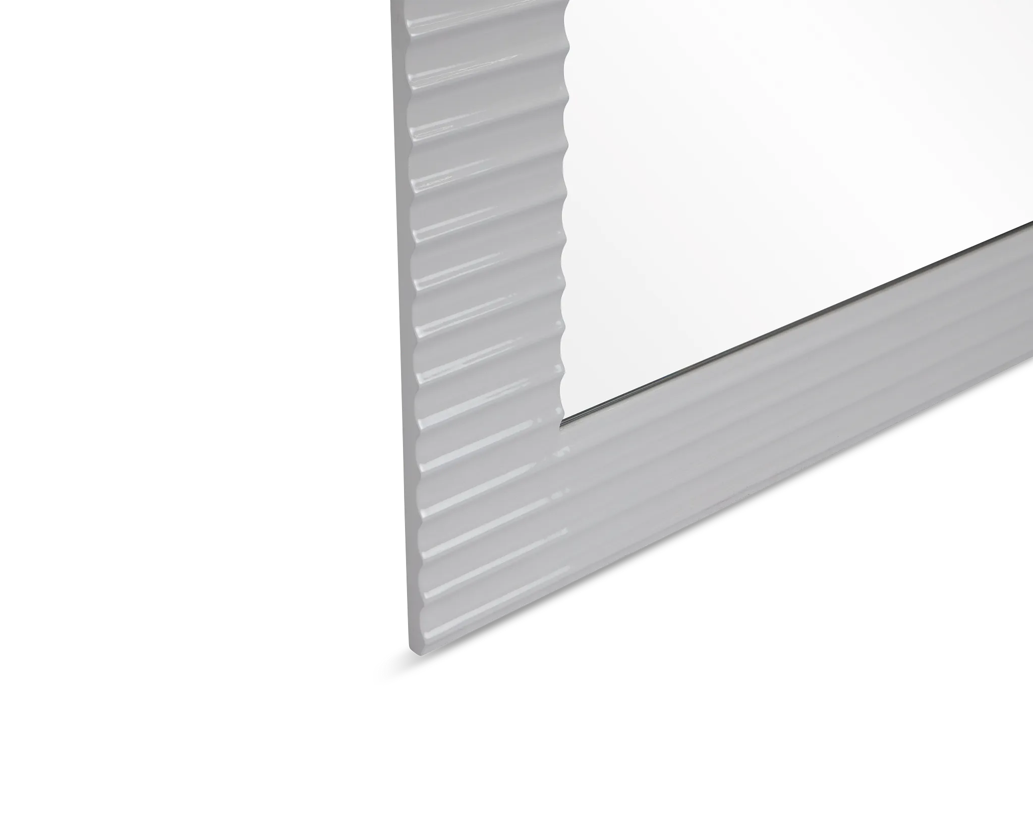 Surge White Floor Mirror