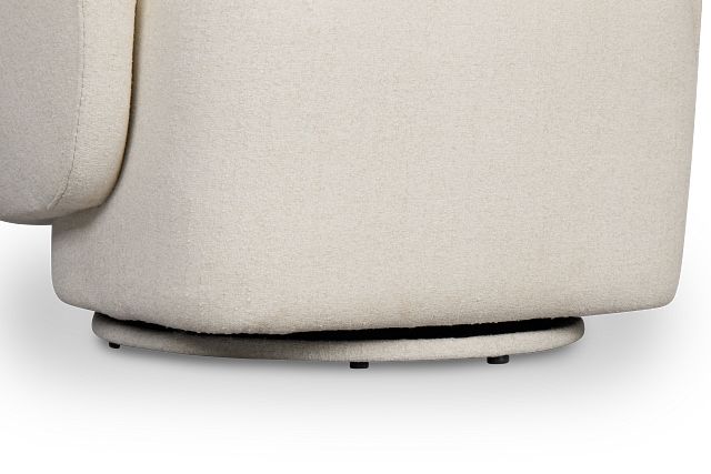 Celeste Light Beige Fabric Swivel Accent Chair