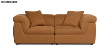 Aria Medium Brown Micro 2-piece Modular Sofa
