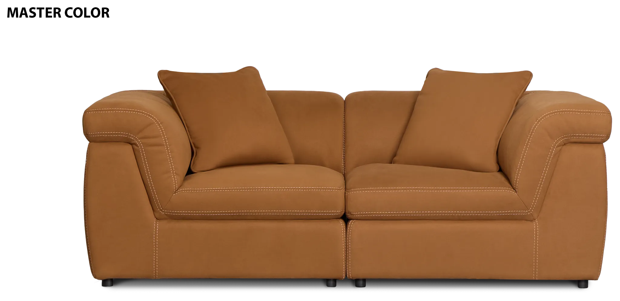 Aria Medium Brown Micro 2-piece Modular Sofa