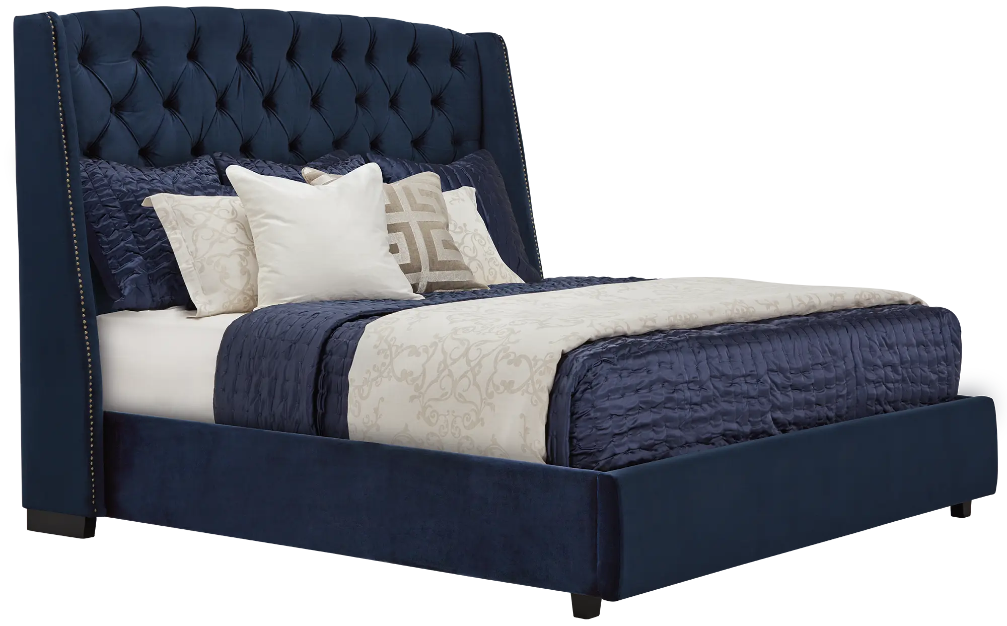 Raven Dark Blue Uph Platform Bed Raven Dark Blue Uph Platform Bed